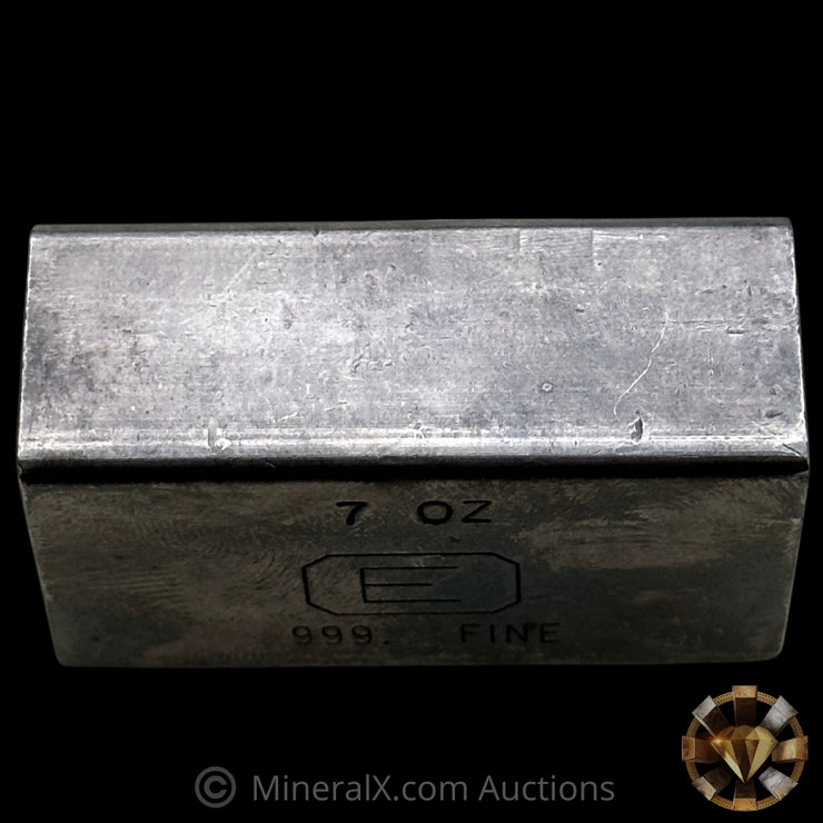7oz Engelhard E Logo Industrial Extruded Vintage Silver Bar With Low Serial