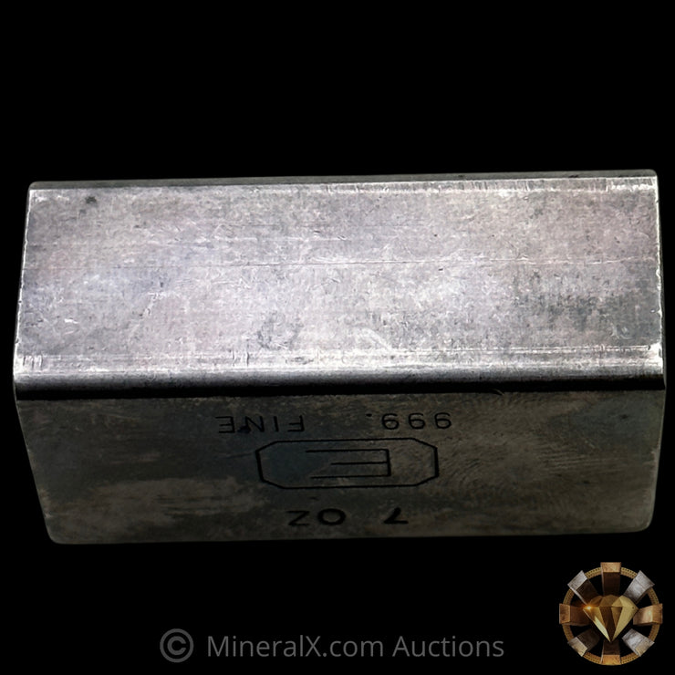7oz Engelhard E Logo Industrial Extruded Vintage Silver Bar With Low Serial