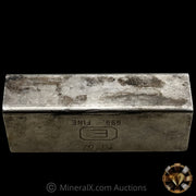 10oz Engelhard Rare Center Stamp E Logo "PIM" Variety Industrial Extruded Vintage Silver Bar With Low Serial