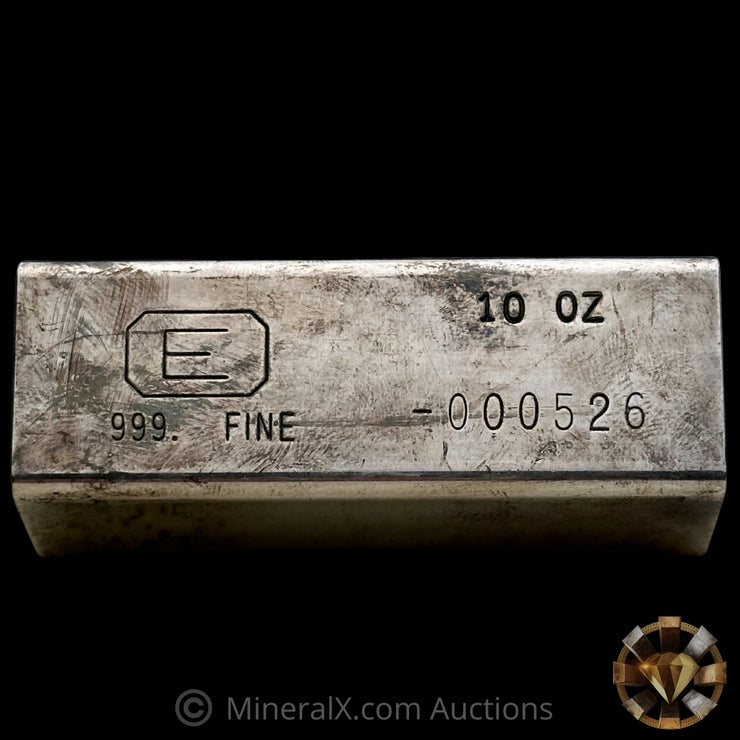 10oz Engelhard E Logo Industrial Extruded Vintage Silver Bar