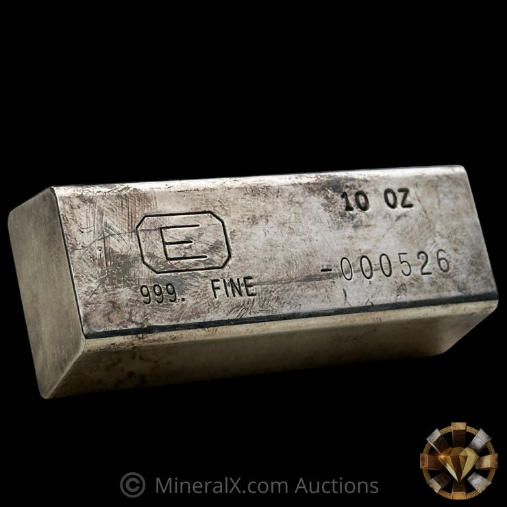 10oz Engelhard E Logo Industrial Extruded Vintage Silver Bar