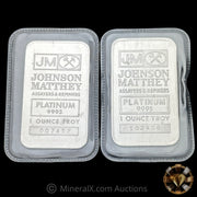 x2 1oz JM Johnson Matthey Vintage Platinum Bar Lot