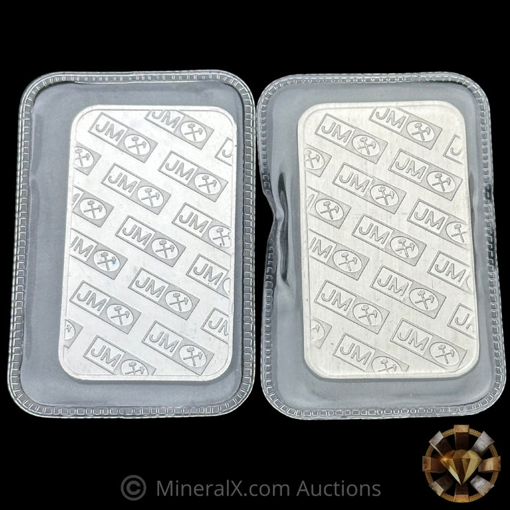 x2 1oz JM Johnson Matthey Vintage Platinum Bar Lot