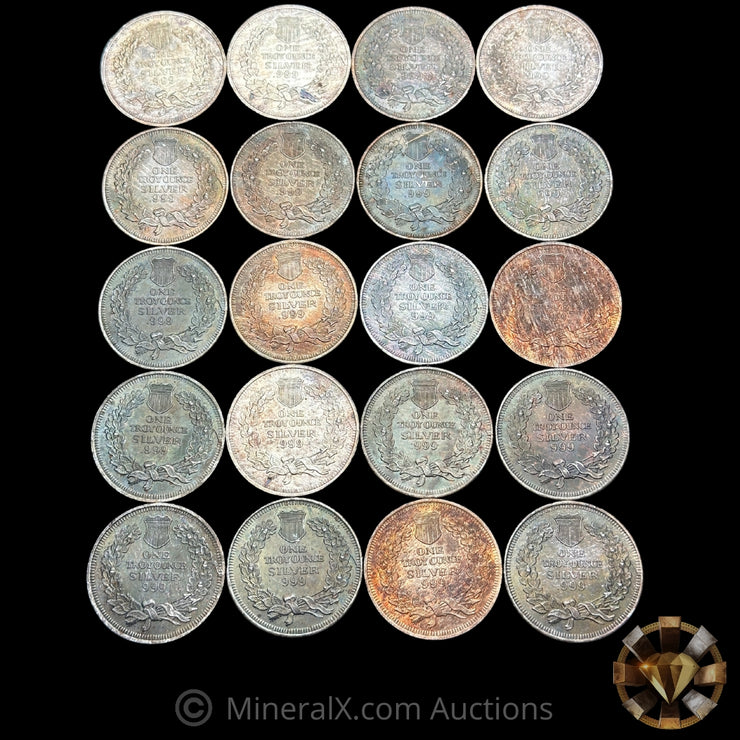 x20 1oz Indian Head Vintage Silver Coin Lot