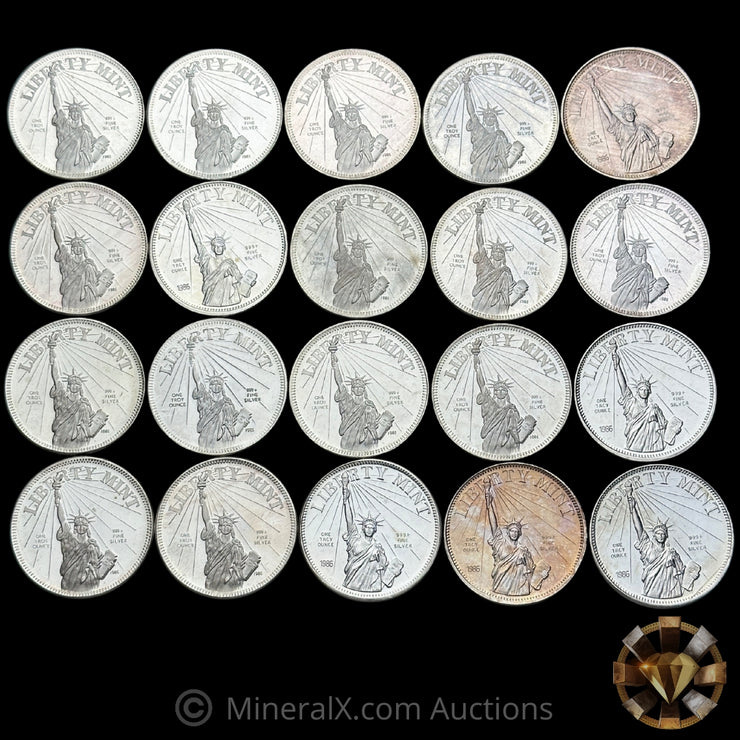 x20 1oz 1985 Liberty Mint Vintage Silver Coin Lot