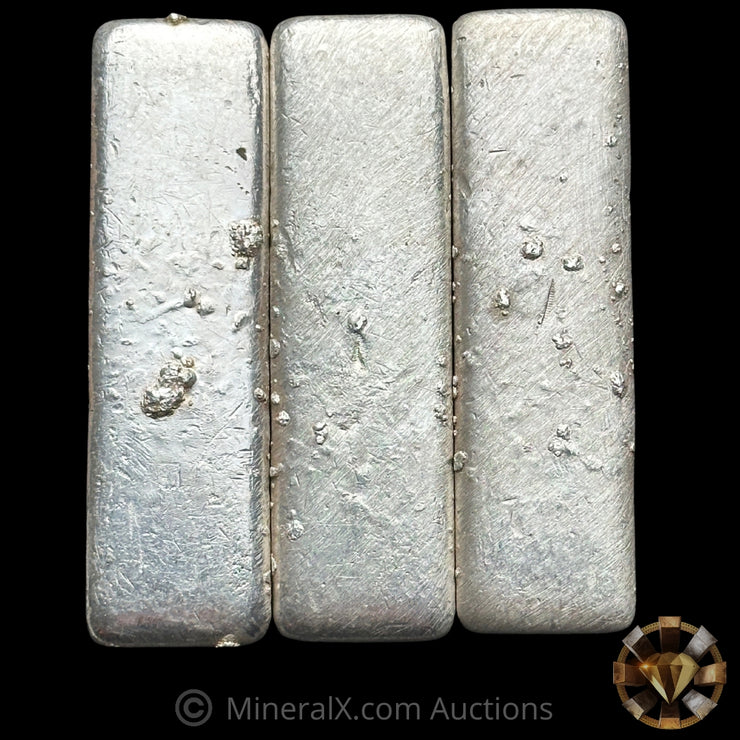 x3 10oz Casper Vintage Silver Bar Lot With Sequential Serial Numbers