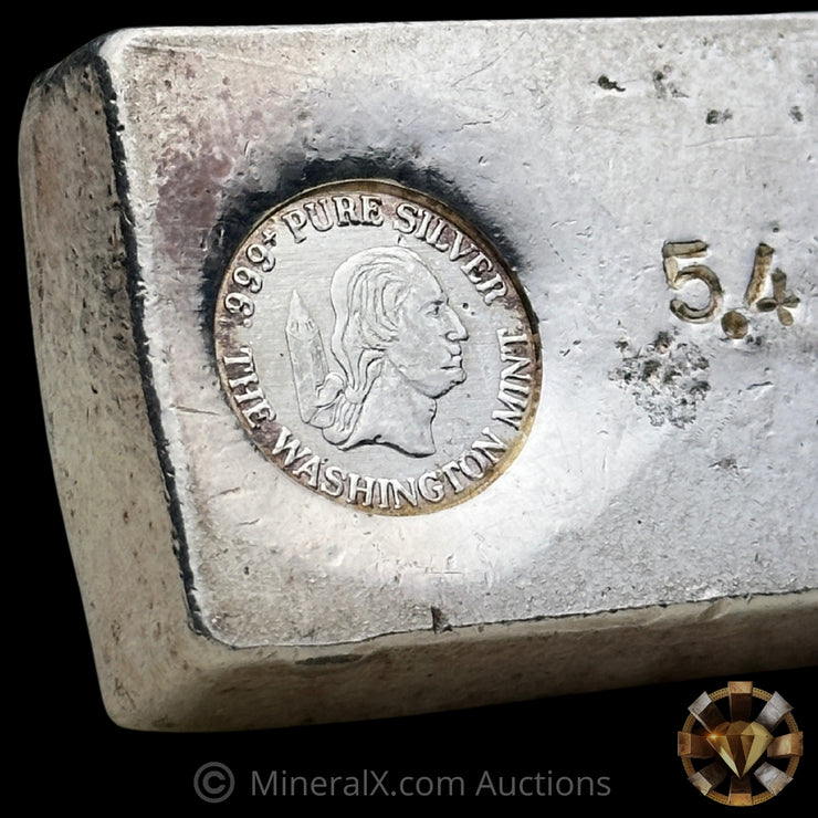 5.4oz The Washington Mint Odd Weight Vintage Silver Bar With Deep Struck Hallamark