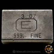 3oz Engelhard E Logo Industrial Extruded Vintage Silver Bar With Low Serial