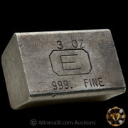 3oz Engelhard E Logo Industrial Extruded Vintage Silver Bar With Low Serial