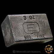 3oz Engelhard E Logo Industrial Extruded Vintage Silver Bar With Low Serial