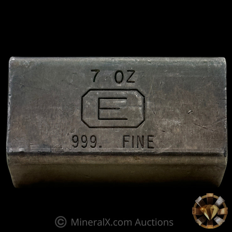 7oz Engelhard E Logo Industrial Extruded Vintage Silver Bar