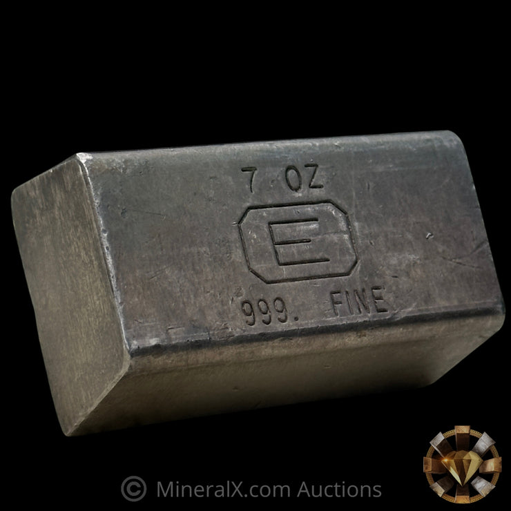 7oz Engelhard E Logo Industrial Extruded Vintage Silver Bar