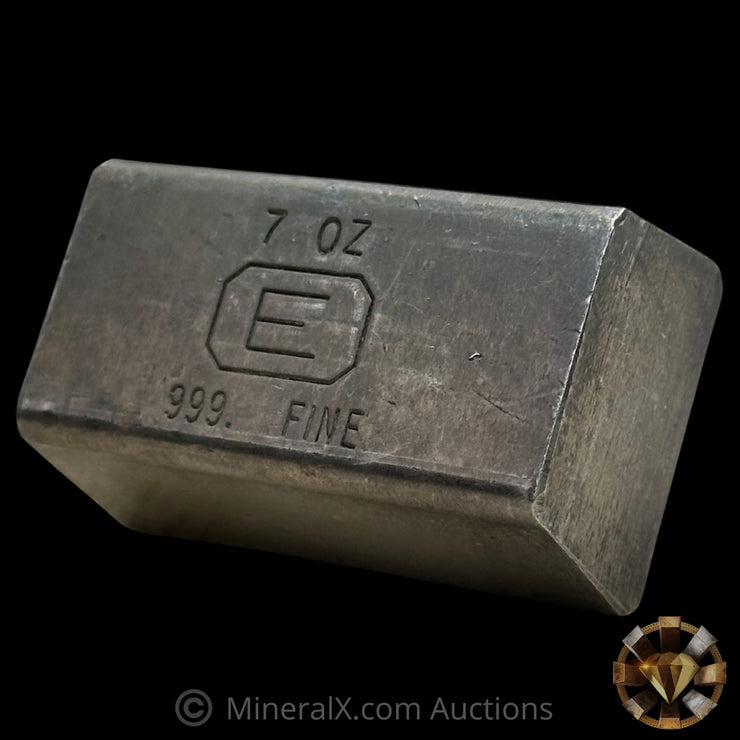 7oz Engelhard E Logo Industrial Extruded Vintage Silver Bar