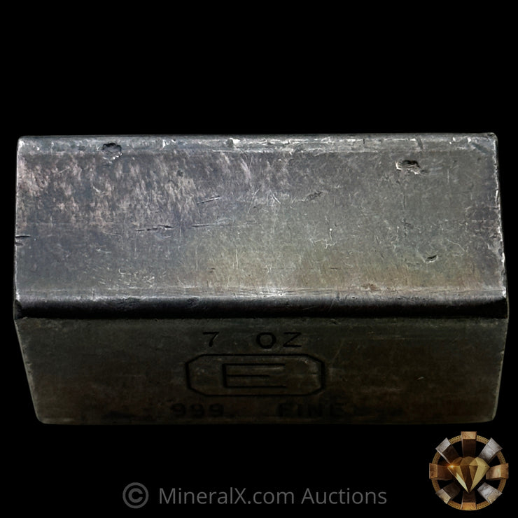 7oz Engelhard E Logo Industrial Extruded Vintage Silver Bar