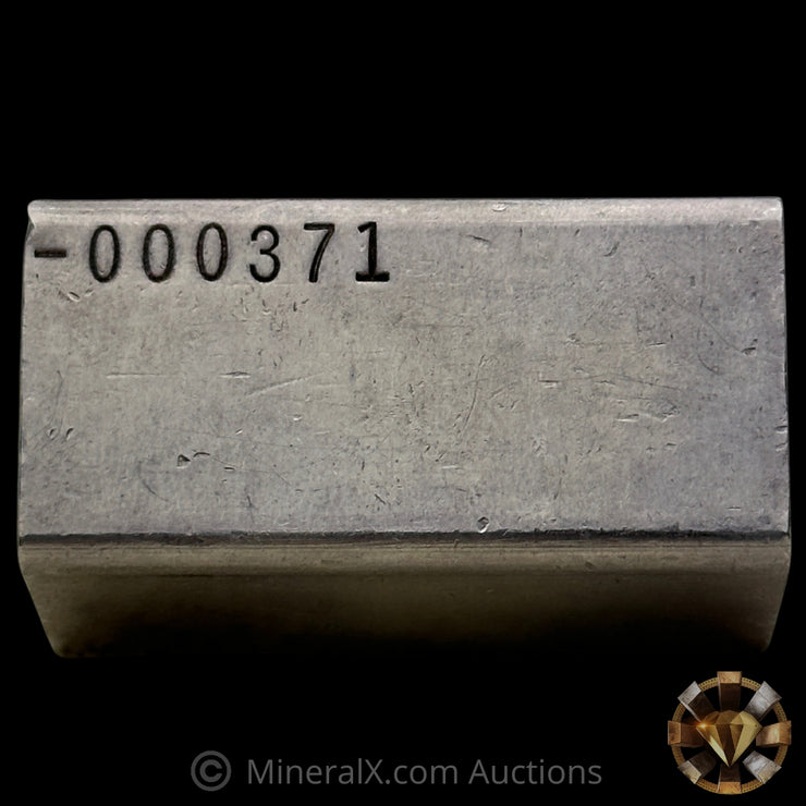 7oz Engelhard E Logo Reverse Stamp Low Serial Variety Industrial Extruded Vintage Silver Bar