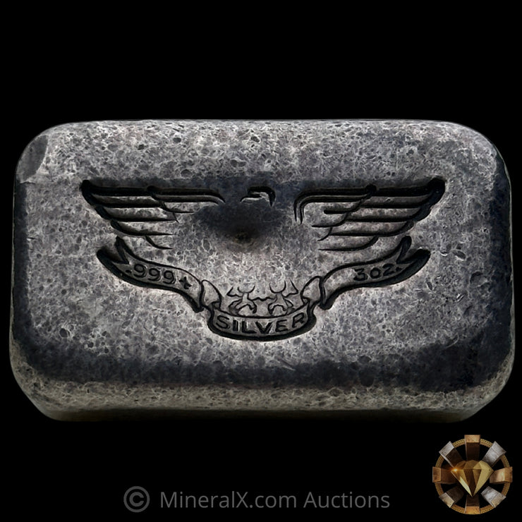 3oz W H Foster Vintage Silver Bar With Triangle & Star Counterstamps