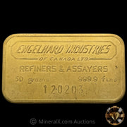 50g Engelhard Industries Refiners & Assayers Vintage Gold Bar