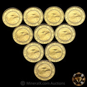 x10 1/10oz (1oz Total) 2020 Prospectors Gold & Gems Colorado Gold Coin Lot
