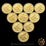 x10 1/10oz (1oz Total) 2020 Prospectors Gold & Gems Colorado Gold Coin Lot