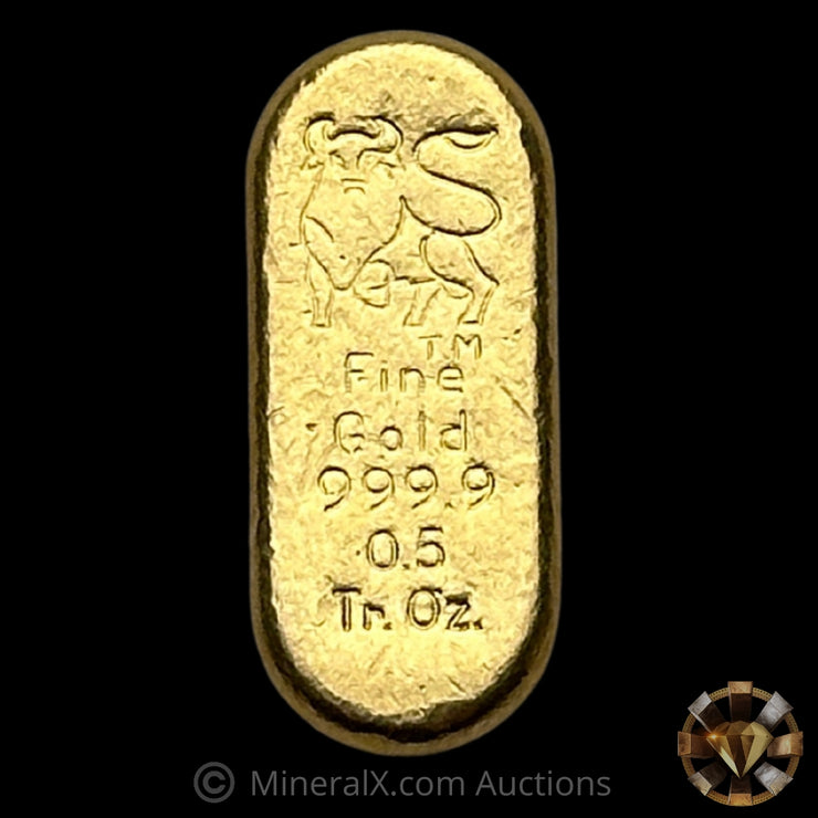 1/2oz Merrill Lynch Bull Made By Handy Harman Vintage Gold Bar
