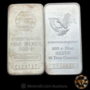 x2 10oz Engelhard Vintage Silver Bar Lot