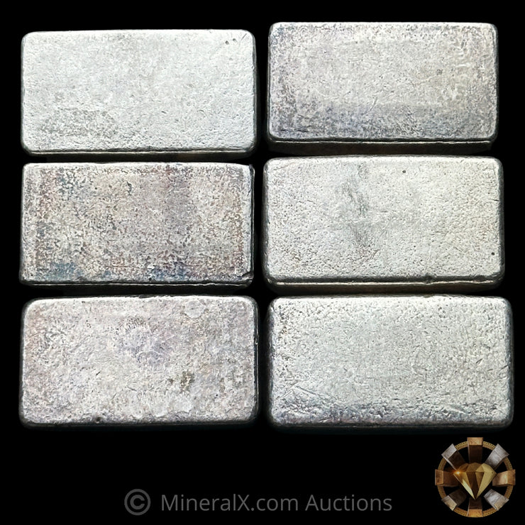 x6 5oz Engelhard MFR Vintage Silver Bar Lot