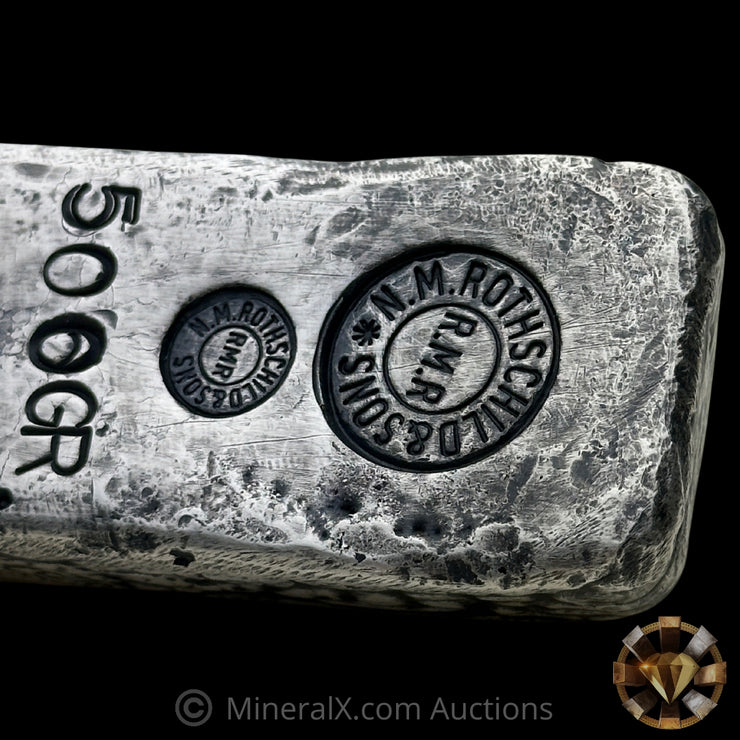 500g N.M. Rothschild & Sons RMR Vintage Silver Bar
