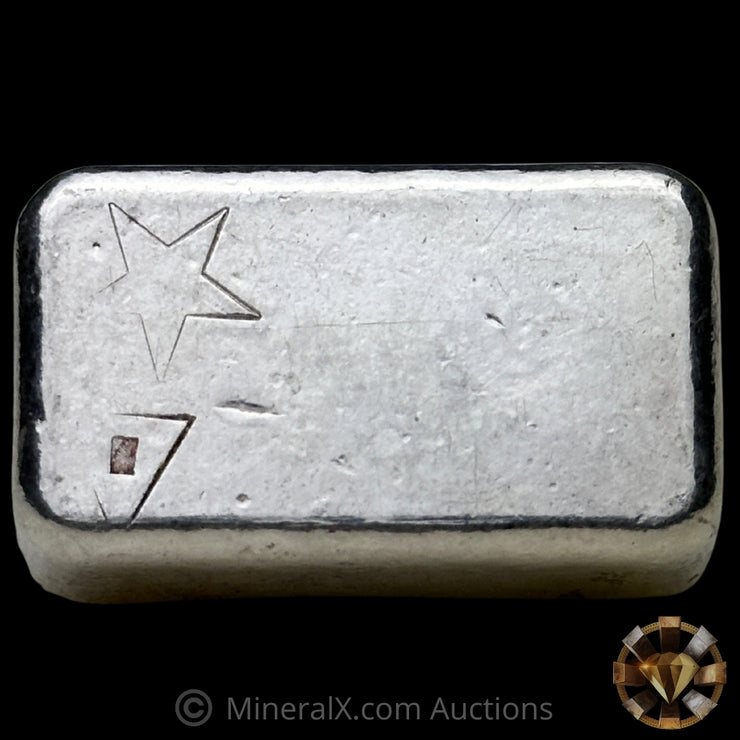 3oz W H Foster Vintage Silver Bar With Triangle & Star Reverse Counterstamps