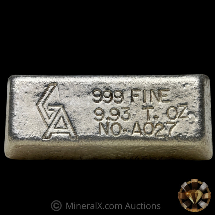 9.93oz GA Golden Analytical Large Hallmark Variety Vintage Silver Bar