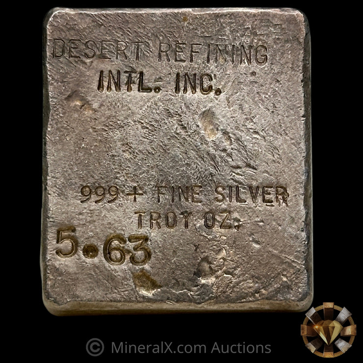5.63oz Desert Refining INTL Inc Vintage Silver Bar