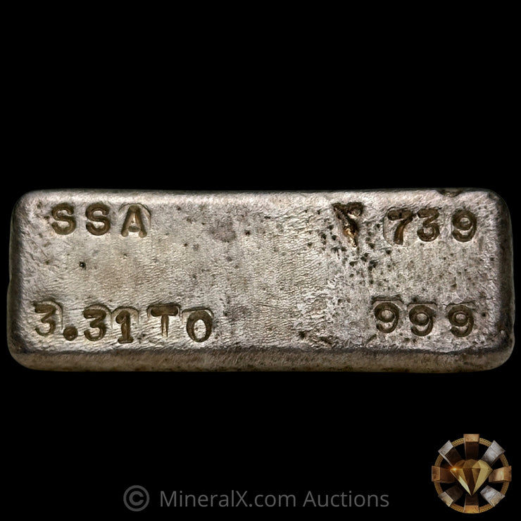 3.31oz SSA South Side Associates Vintage Silver Bar
