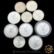 x10 1oz Mexican Libertad Silver Coin Lot (Mixed Dates)