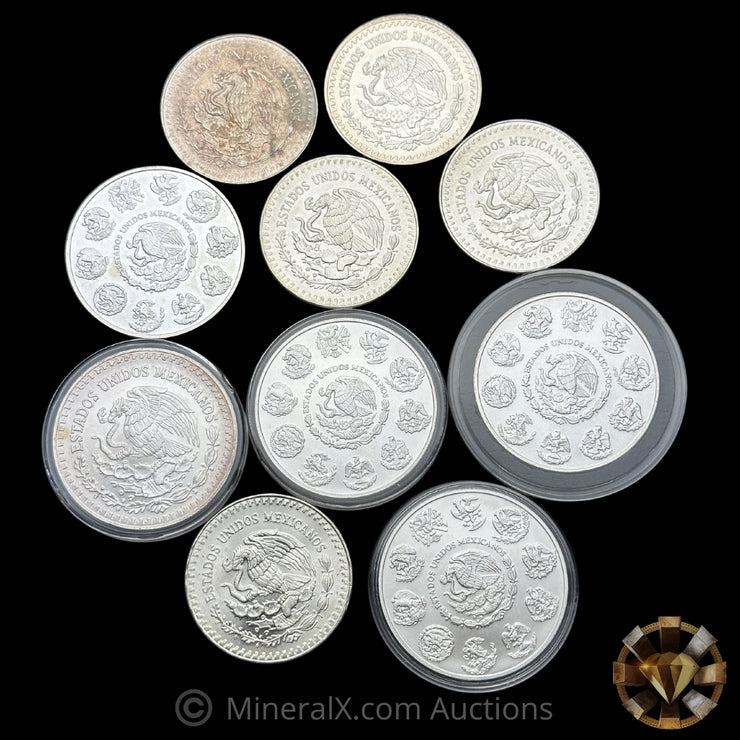 x10 1oz Mexican Libertad Silver Coin Lot (Mixed Dates)