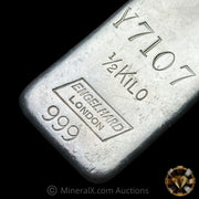 1/2Kilo Engelhard London Rare Y Prefix Vintage Silver Bar