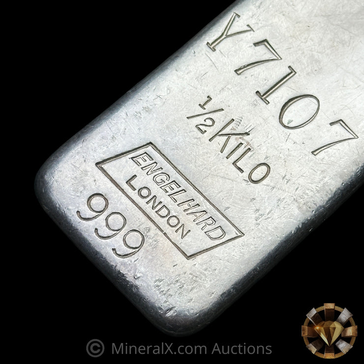 1/2Kilo Engelhard London Rare Y Prefix Vintage Silver Bar