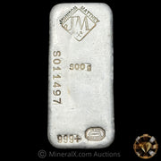 500g JM Johnson Matthey S Serial Vintage Silver Bar