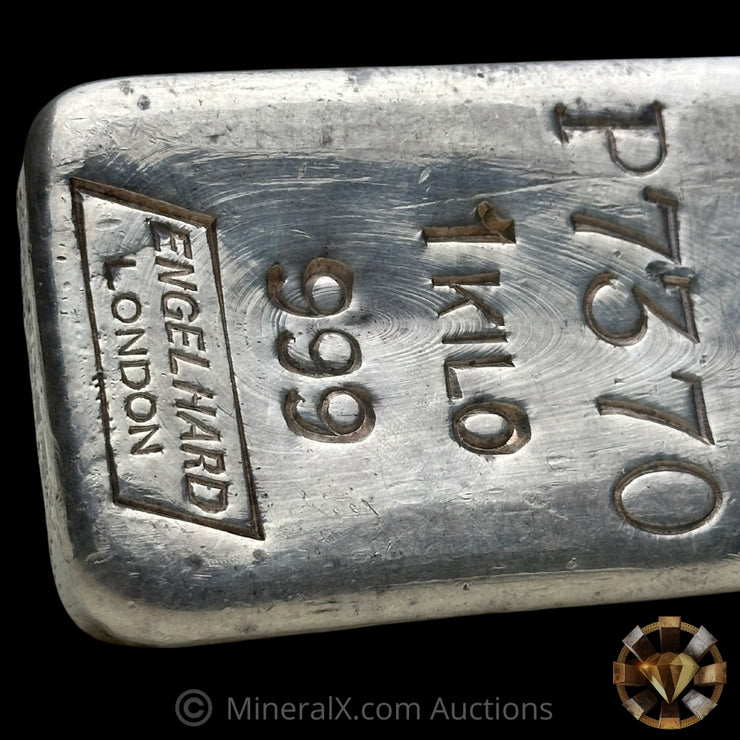 Kilo Engelhard London Vintage Silver Bar With Mocatta & Goldsmid Counterstamp