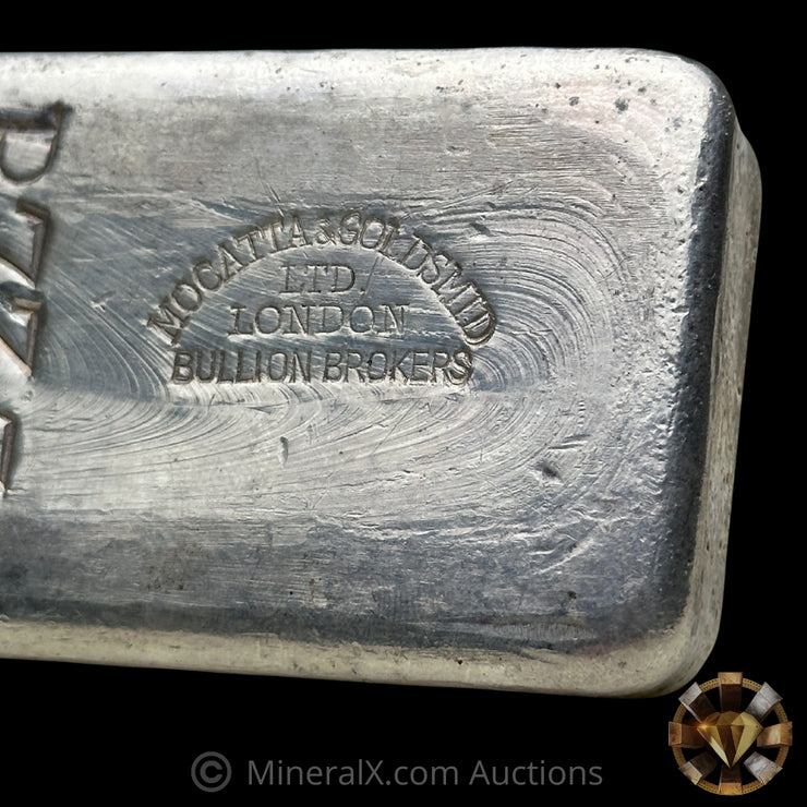 Kilo Engelhard London Vintage Silver Bar With Mocatta & Goldsmid Counterstamp