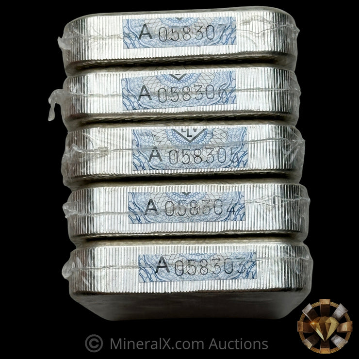 x5 1000g (5 Kilos/160.75oz) Geiger Silver Bar Lot In Original Seals With Sequential Serials (Discontinued Variety)