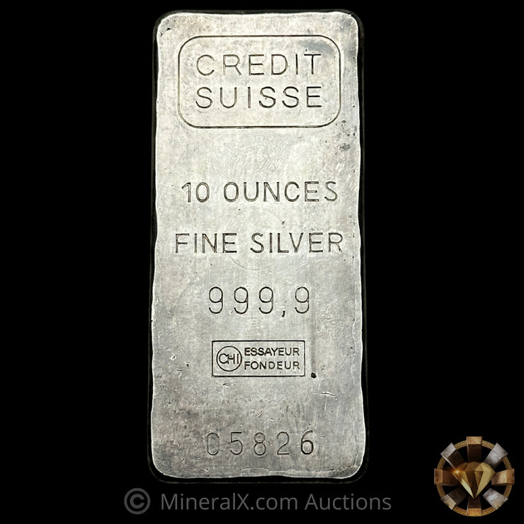 10oz Credit Suisse Vintage Silver Bar