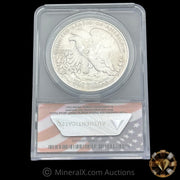 1985 1oz Daniel Carr Overstruck Silver Eagle Design Coin ANACS MS69