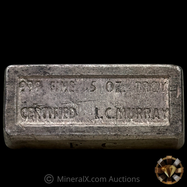 5oz Certified L C Murray Vintage Silver Bar