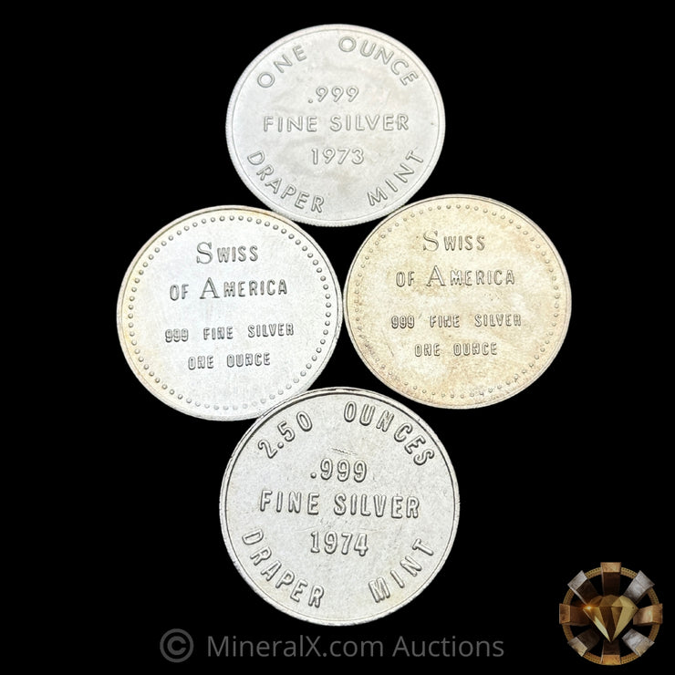 5.5oz Swiss Of America Vintage Silver Coin Lot
