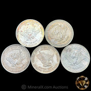 x5 1oz 1981 US Assay Office San Francisco Vintage Silver Trade Unit Coins