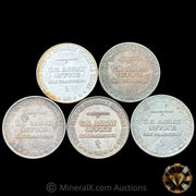 x5 1oz 1981 US Assay Office San Francisco Vintage Silver Trade Unit Coins