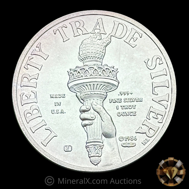 1oz 1986 Engelhard MTB Bank Liberty Trade Vintage Silver Coin