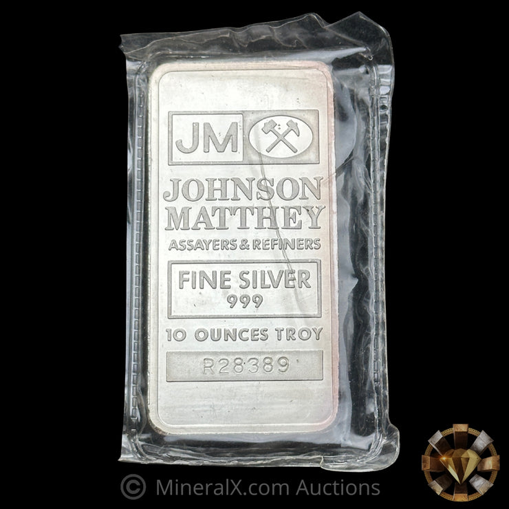 10oz JM Johnson Matthey R Prefix Vintage Silver Bar In Seal