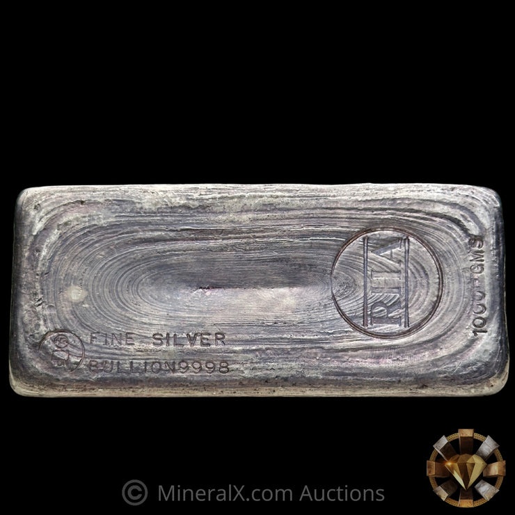 1000g (Kilo) Harrington Metallurgy Australia RHA Counterstamp Vintage Silver Bar