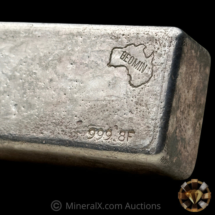50.26oz Geomin Australia Rare Reverse Stamp Vintage Silver Bar