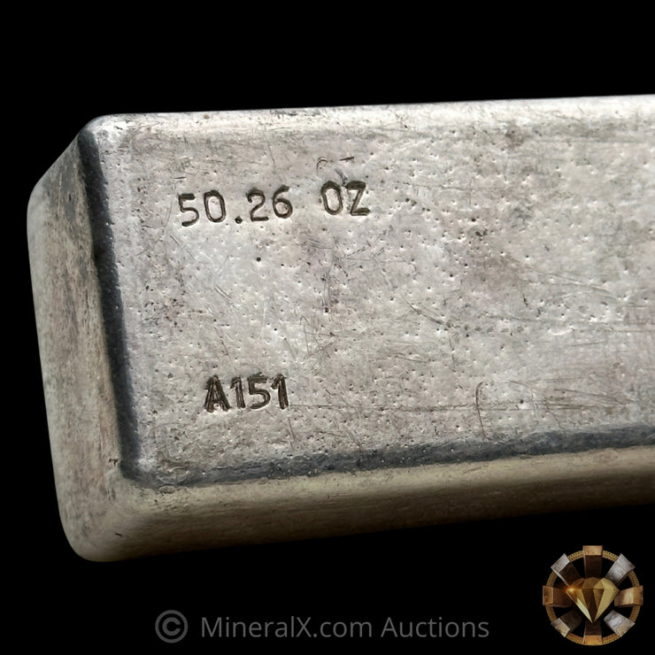 50.26oz Geomin Australia Rare Reverse Stamp Vintage Silver Bar